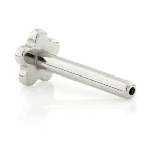 Ti Threadless Labret Stem with Flower Base