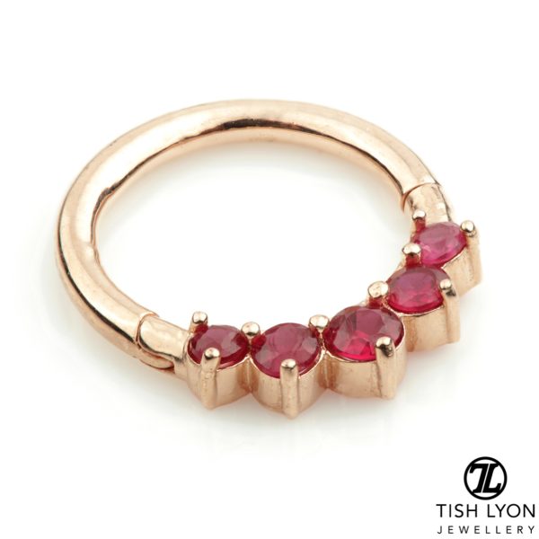 TISH LYON® - Front Facing BCR Gem Style Hinge Segment Ring - Image 9