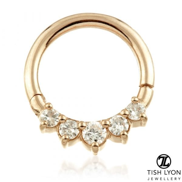 TISH LYON® - Front Facing BCR Gem Style Hinge Segment Ring - Image 6