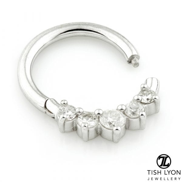 TISH LYON® - Front Facing BCR Gem Style Hinge Segment Ring - Image 5