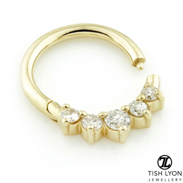 TISH LYON® - Front Facing BCR Gem Style Hinge Segment Ring - Image 3