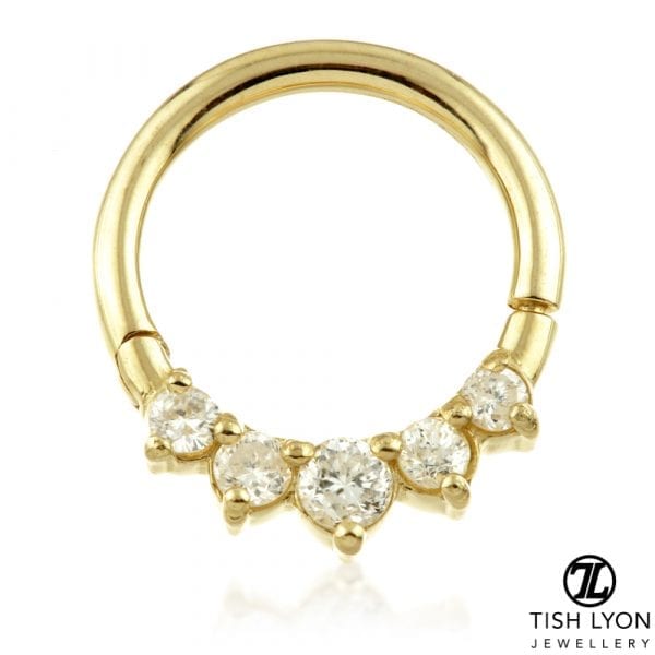 TISH LYON® - Front Facing BCR Gem Style Hinge Segment Ring - Image 2