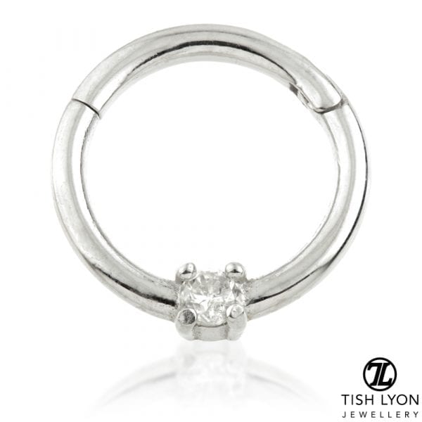 TISH LYON® – Claw Set Diamond Gold Hinge Ring - Image 4