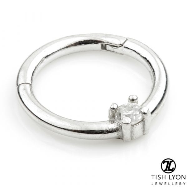 TISH LYON® – Claw Set Diamond Gold Hinge Ring - Image 3