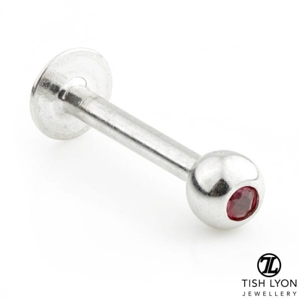 Gold Micro Gem Labret White