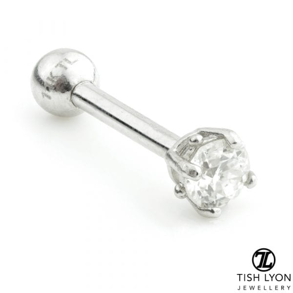 TL - 14ct Gold Facetted Amethyst Prong Microbar - Image 4