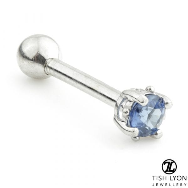 TL - 14ct Gold Facetted Amethyst Prong Microbar - Image 3