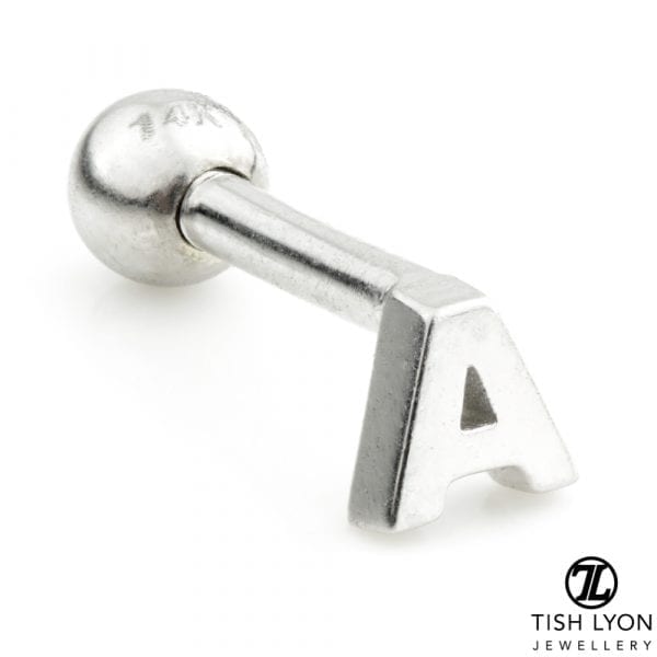 TISH LYON® 14ct White or Yellow Gold Letter 'A' Bar - Image 2