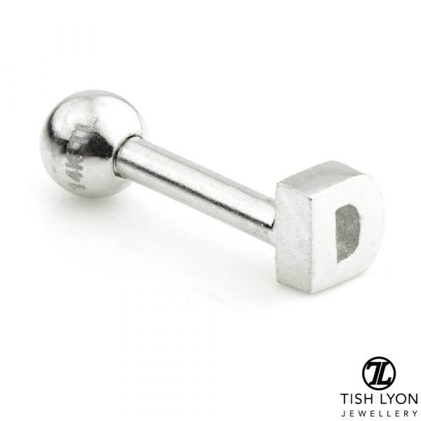 TISH LYON® 14ct White or Yellow Gold Letter 'D' Bar - Image 2