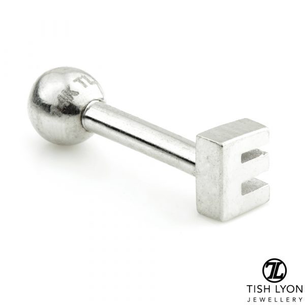TISH LYON® 14ct White or Yellow Gold Letter 'E' Bar - Image 2