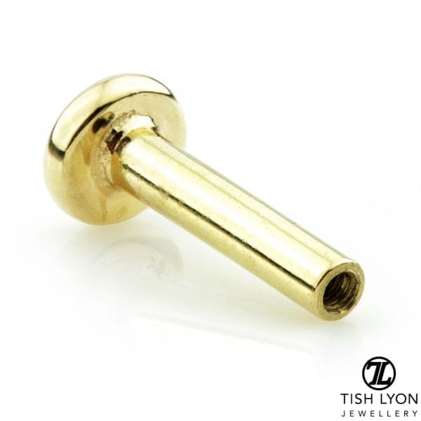 18ct Yellow Gold Internal Thread Labret Base