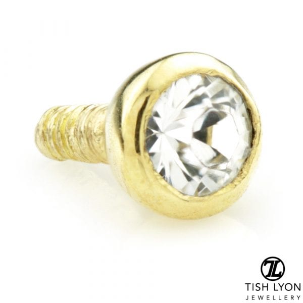 18ct Yellow Gold Round Gem Internal Thread Attachment