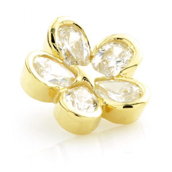 18ct Yellow Gold Daisy Gem Internal Thread Attachment