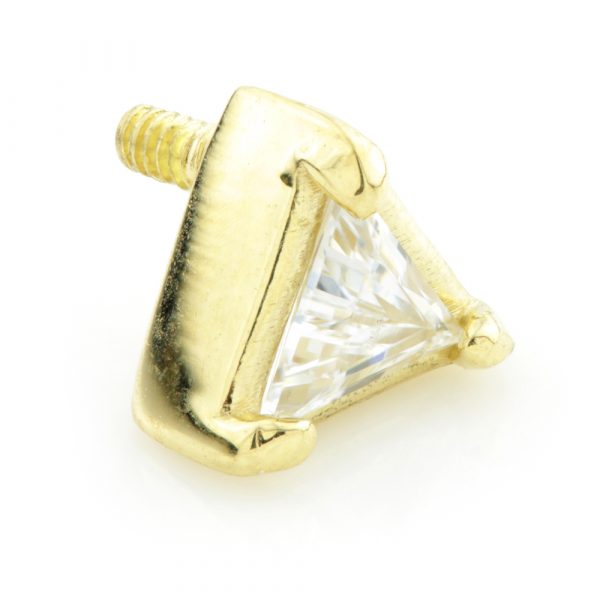 18ct Yellow Gold Trillion Gem Internal Thread Attachment