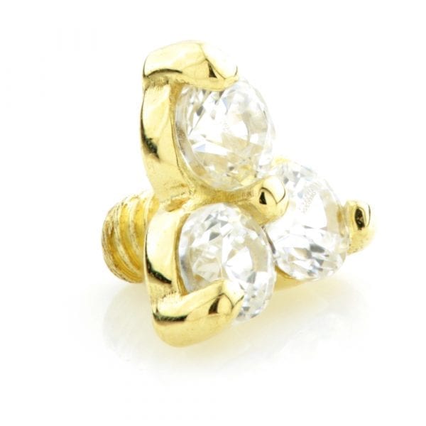 18ct Yellow Gold Trinity Gem Internal Thread Attachment
