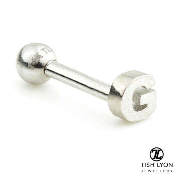 TISH LYON® 14ct White or Yellow Gold Letter 'G' Bar - Image 2