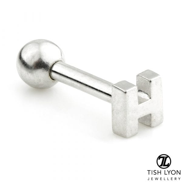 TISH LYON® 14ct White or Yellow Gold Letter 'H' Bar - Image 2