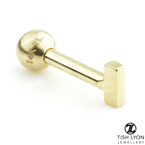 TISH LYON® 14ct White or Yellow Gold Letter 'I' Bar