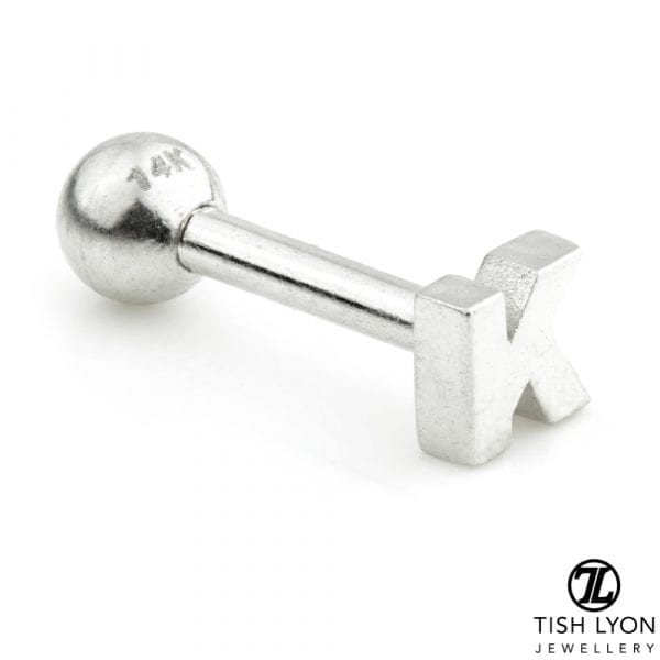 TISH LYON® 14ct White or Yellow Gold Letter 'K' Bar - Image 2