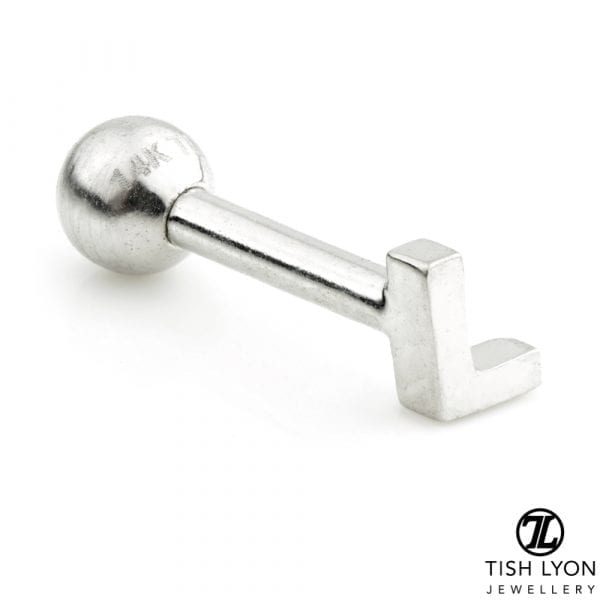 TISH LYON® 14ct White or Yellow Gold Letter 'L' Bar - Image 2