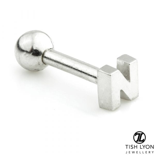 TISH LYON® 14ct White or Yellow Gold Letter 'N' Bar - Image 2