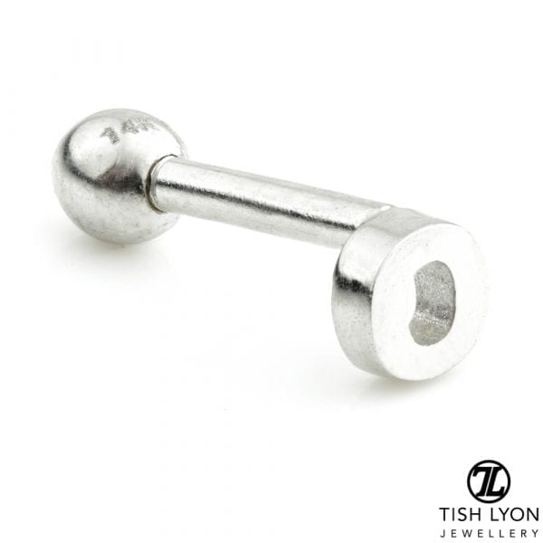 TISH LYON® 14ct White or Yellow Gold Letter 'O' Bar