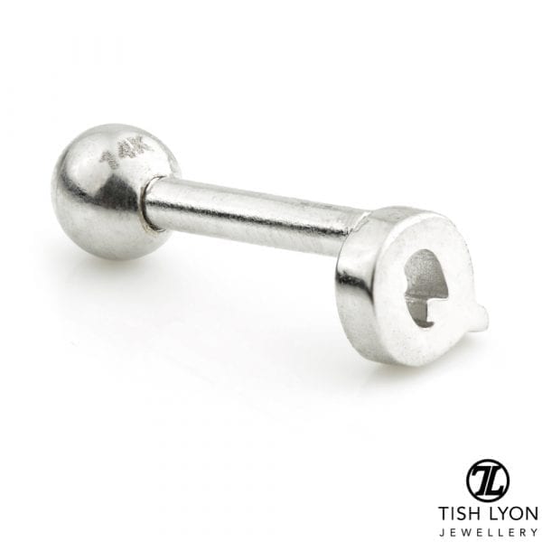 TISH LYON® 14ct White or Yellow Gold Letter 'Q' Bar - Image 2