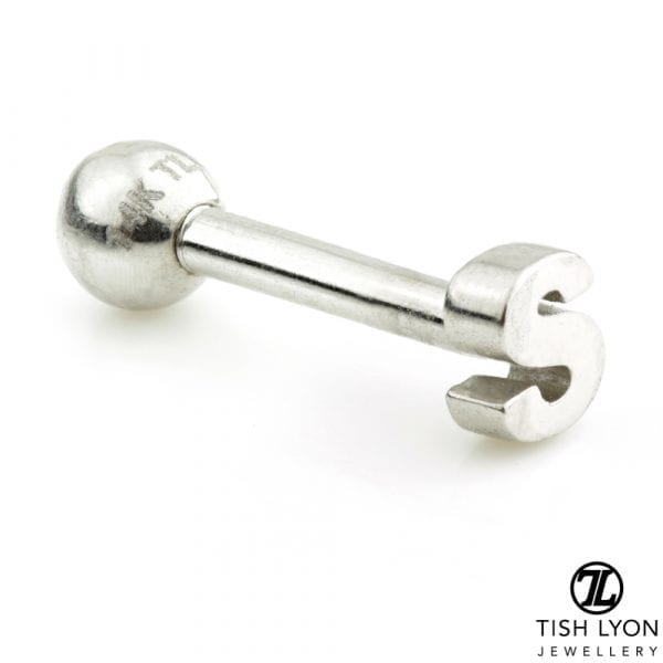 TISH LYON® 14ct White or Yellow Gold Letter 'S' Bar - Image 2
