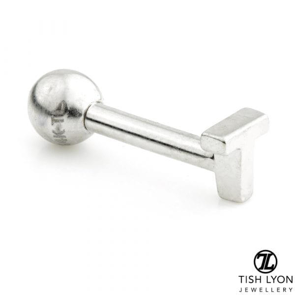 TISH LYON® 14ct White or Yellow Gold Letter 'T' Bar - Image 2