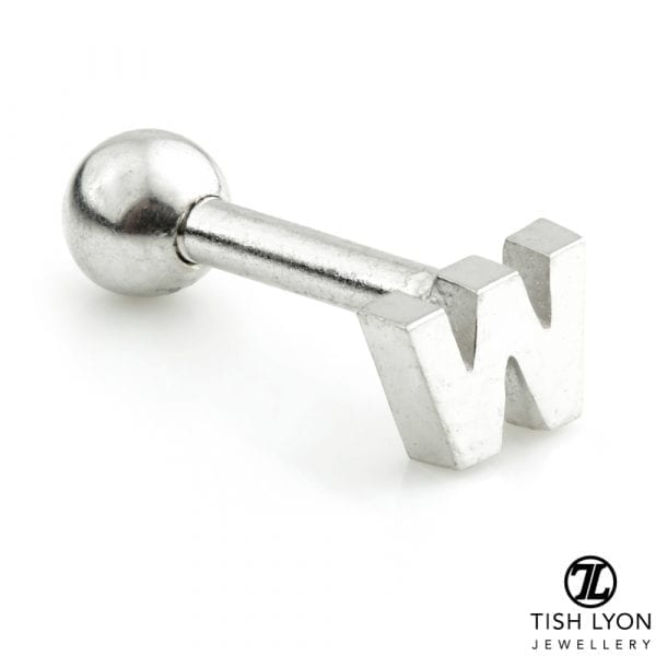 TISH LYON® 14ct White or Yellow Gold Letter 'W' Bar - Image 2