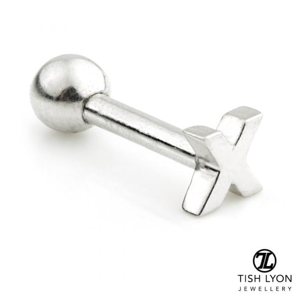 TISH LYON® 14ct White or Yellow Gold Letter 'X' Bar - Image 2
