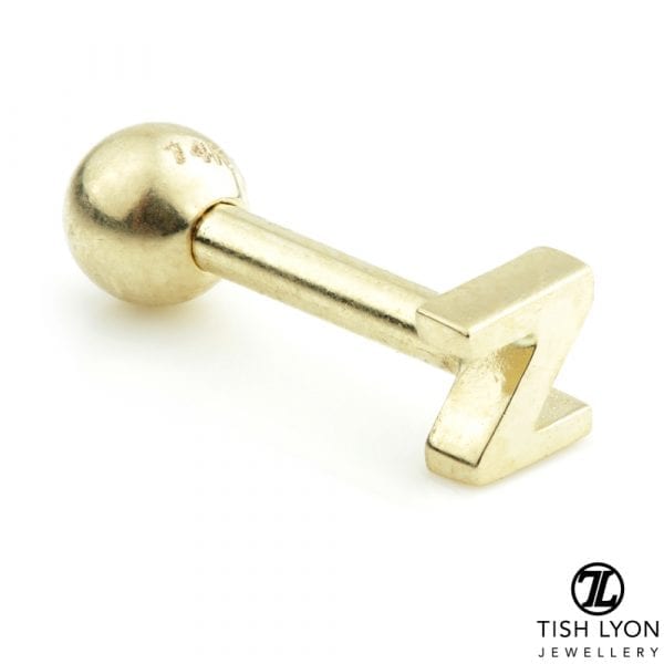 TISH LYON® 14ct White or Yellow Gold Letter 'Z' Bar