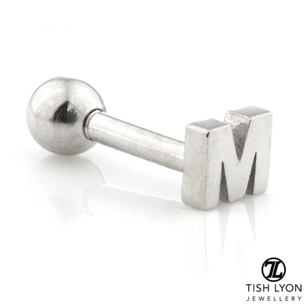 TISH LYON® 14ct White or Yellow Gold Letter 'M' Bar - Image 2