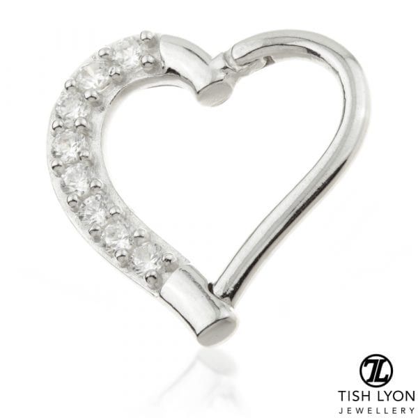 9ct or 14ct Gold Gem Hinge Heart Ring - Image 6
