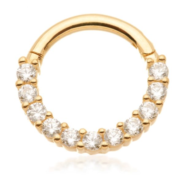 14ct Gold Pavé Diamond Daith Septum Ring