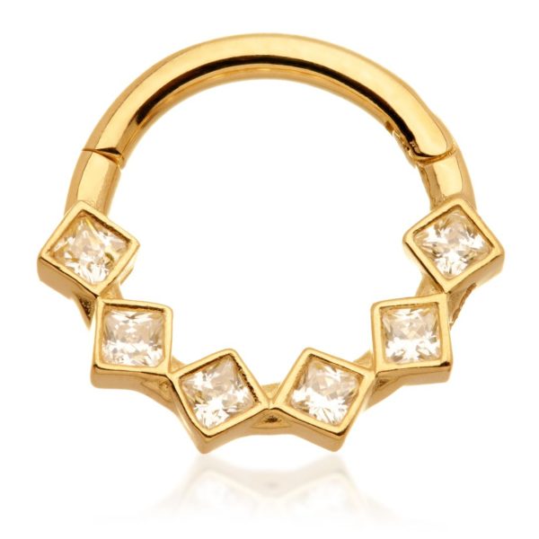 GOLD MULTI GEM DAITH / SEPTUM RING