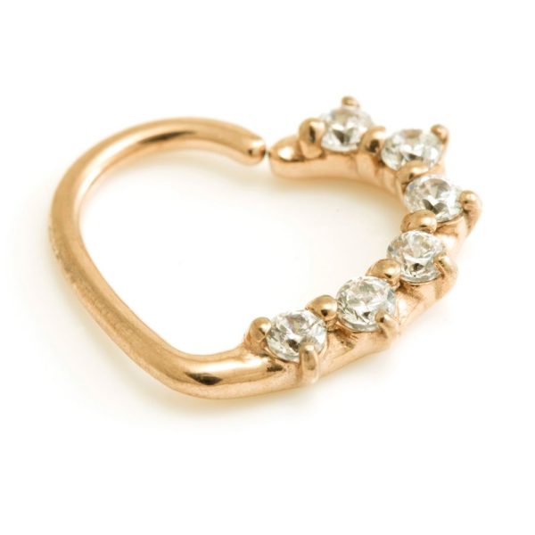 ROSE GOLD STEEL GEM HEART RING - Image 3