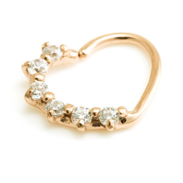 ROSE GOLD STEEL GEM HEART RING - Image 4