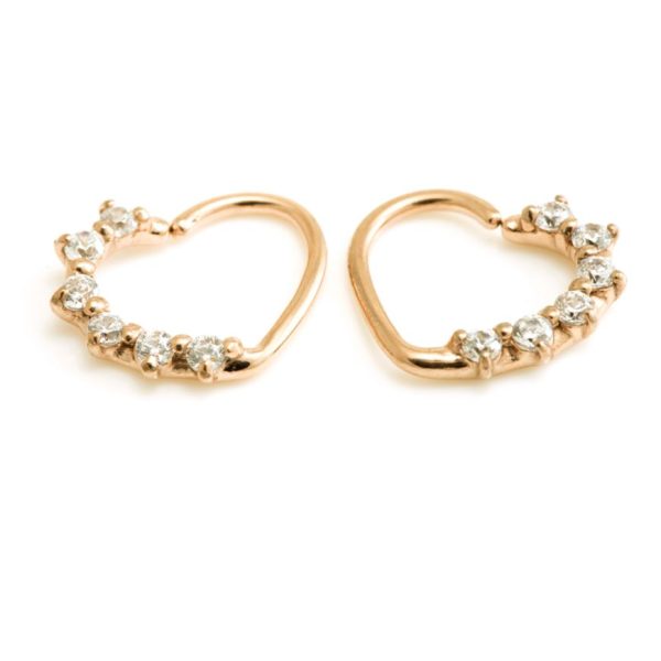 ROSE GOLD STEEL GEM HEART RING