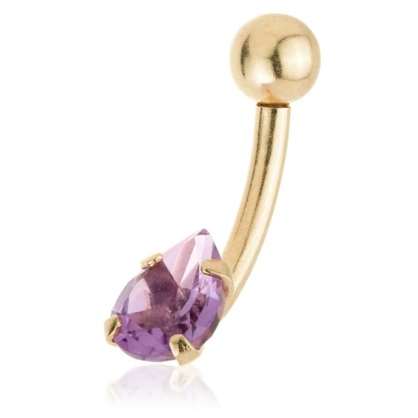 Amethyst Pear Navel Bar Yellow
