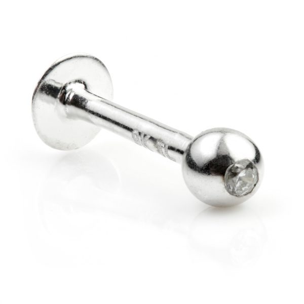 Gold Micro Gem Labret WHITE