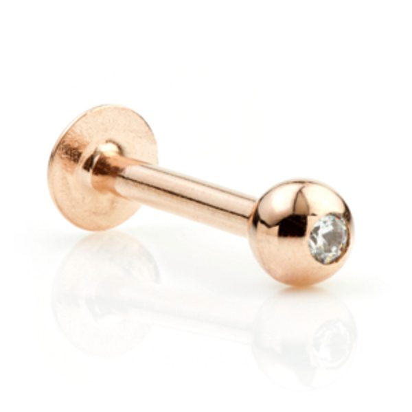 gold micro labret ROSE