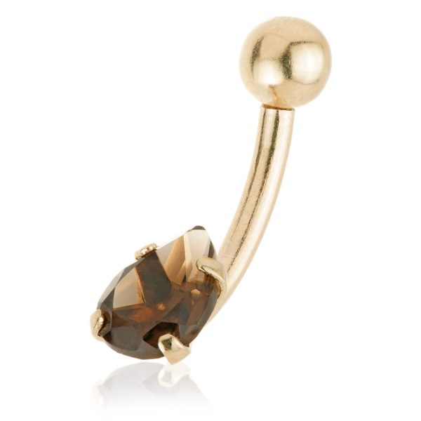 Smokey Quartz Navel Bar